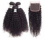 Double Weft Kinky Curly Cambodian Virgin Hair / 100 Remy Human Hair Extensions