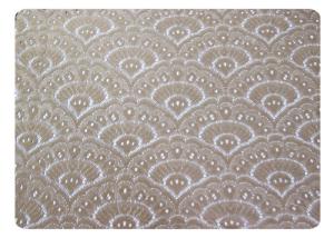 Wholesale Water Soluble Fan Shaped Lace Fabric 65% Terylene + 35% Cotton CY-CT8521 from china suppliers
