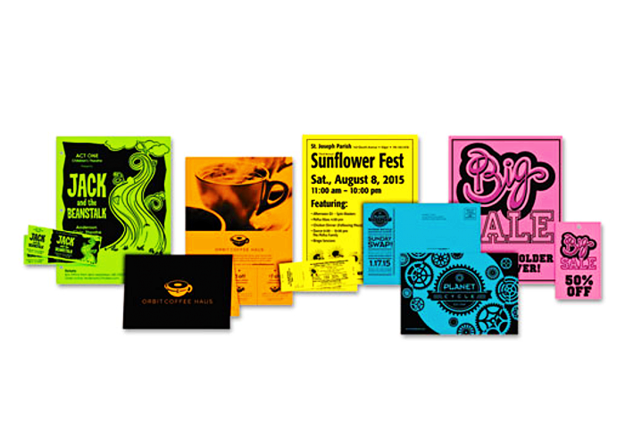 Uncoated Cyber Fluorescent Colour Paper in sheets in rolls 70 to 160gsm