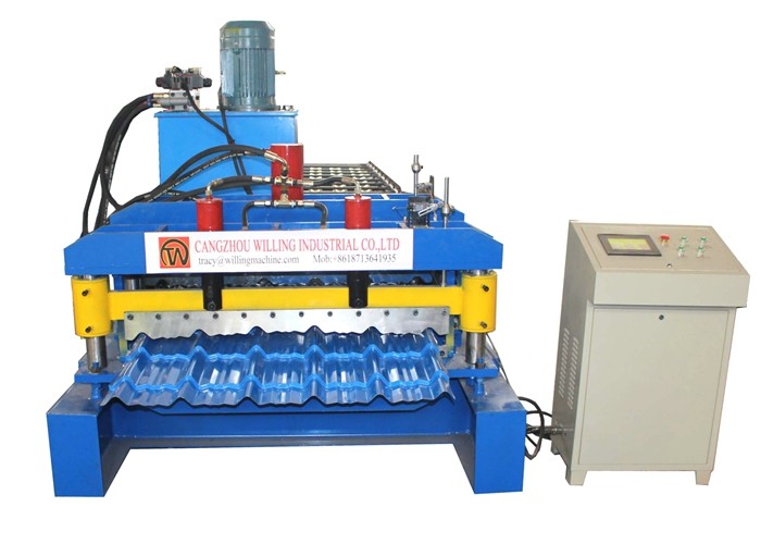 Full Automatic Roof Sheet Glazed Tiles Roll Forming Machine Steptile Type
