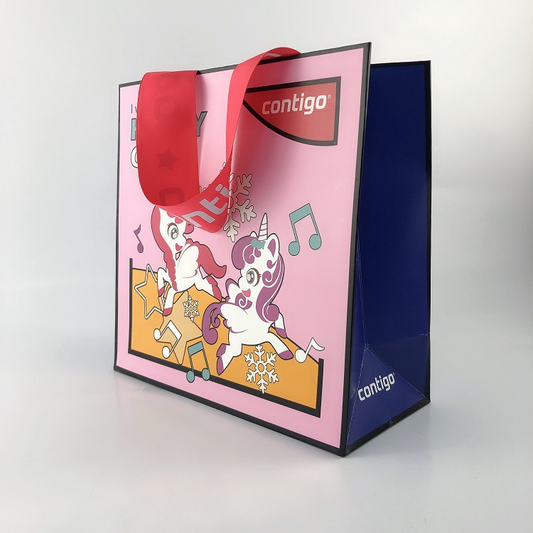 Custom Pattern Type Eco-friendly Card Paper Carrier Gift Packaging Paper Shopping Bag