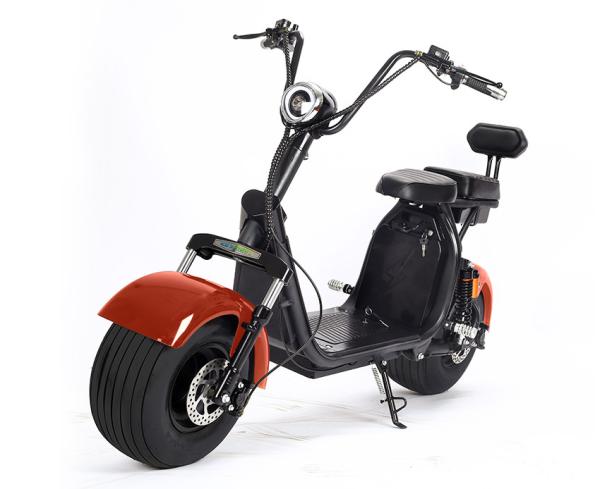 Fat Tire Harly Battery Powered Motor Scooters Double Seat Rearview Mirrors For