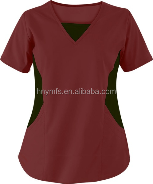 Custom Lab Hospital Scrub Suit V Neck Rayon Mix Fabric Men Scrub