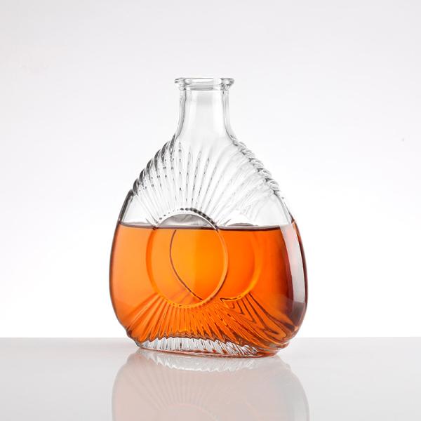 750ml Glass Bottle for Rum Transparent Super Flint Collar Material Aluminum