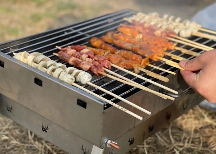 230mm Stainless Steel Mesh Bbq Barbecue Bushcraft Outdoor Camping Hiking