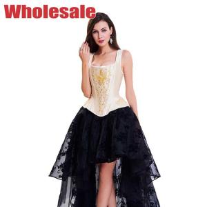 Wholesale Flower Printed Vintage Bustier And Corset Yellow Vest For Women from china suppliers