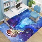 Frozen Cartoon Crystal Velvet Rectangle Floor Carpets For Bedroom 200*300cm