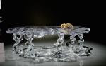 Source Factory Acrylic Dining Table 24K Gold Furniture Colour and Size One Piece