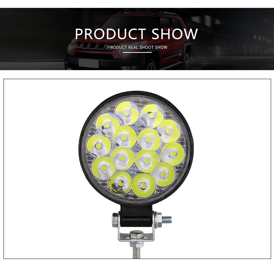 4X4 Offroad Headlight 14SMD 12V-80V Double Color Truck Spotlights