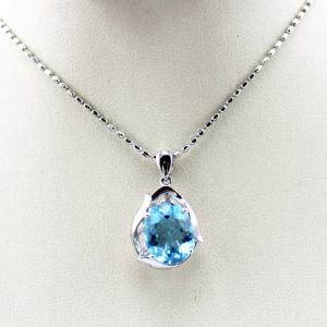 Wholesale 925 Silver Jewelry 9x11mm Oval Cubic Zircon Pendant Necklace (P08) from china suppliers