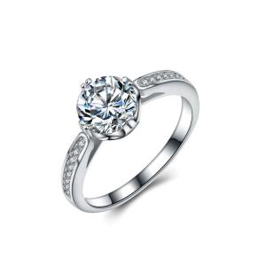 Wholesale Sterling Silver Brilliant Cubic Zircon Wedding Engagement Ring (RE585) from china suppliers