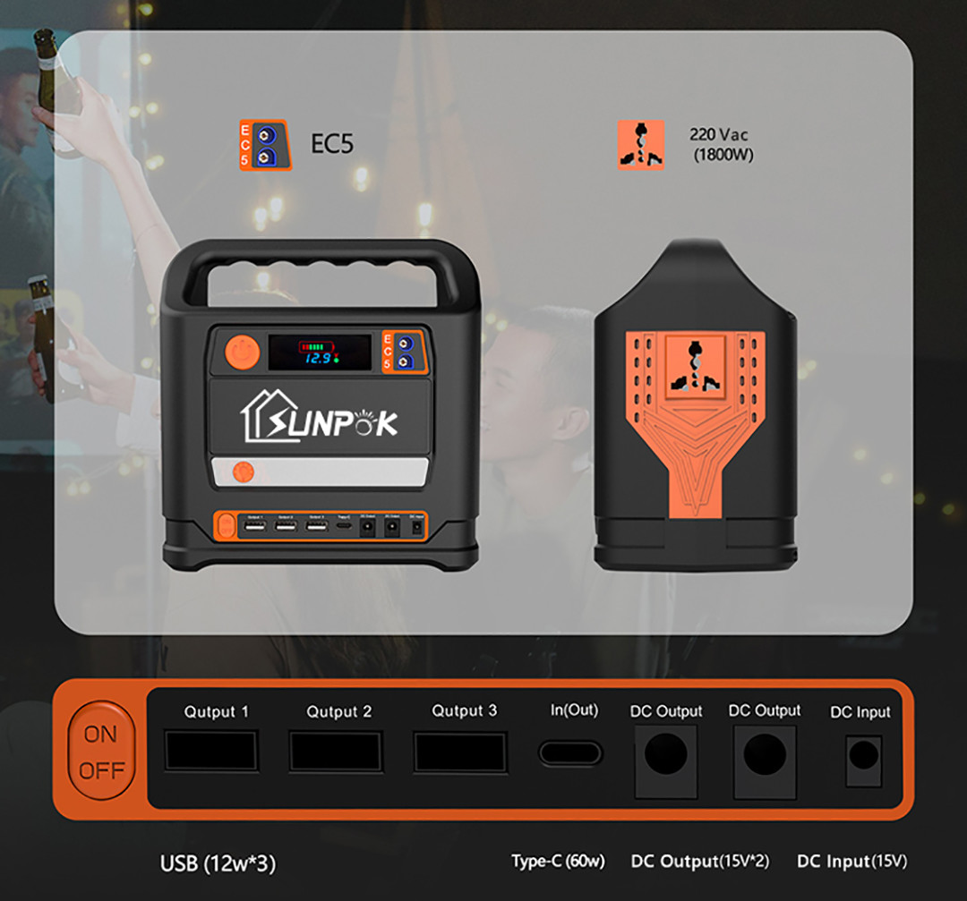 UN38.3 Lithium Portable Power Station Rechargeable 1000W 1000 Wh