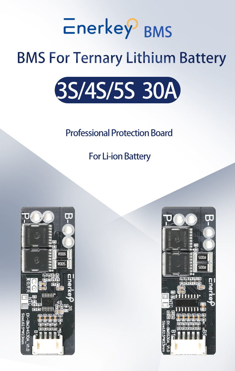 Enerkey 3S 4S 30A BMS With NTC , 18650 Li-ion Lithium Battery Cell PCB Protection Board