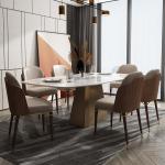 Rattan Nordic Dining Chair 19 Inch Seat Height Minimalist Outdoor Dining Set