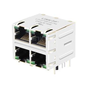 Wholesale LPJ27081AFNL 10/100 Base-T Tab Up Green/Green LED 2X2 Port RJ45 Female Connector from china suppliers