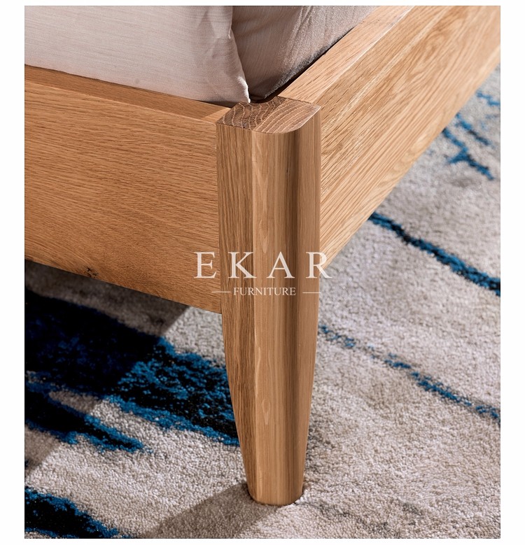 Modern Simple Solid Oak Wood Bed Designer Furniture