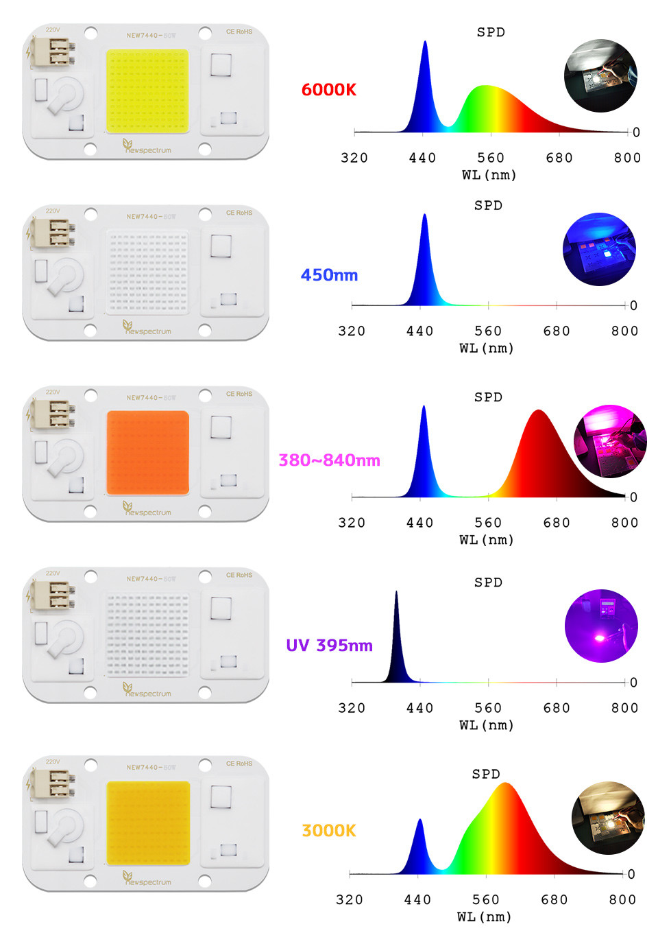 Aluminum Material UV LED Module 395nm Color Temperature In Medical Industry