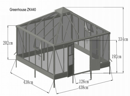 Black Aluminium Frame Greenhouse 6mm 16mm with powder coating