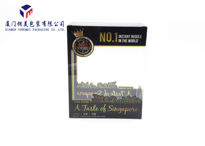 Hand Lock Bottom Super Clear Window Custom Printed Plastic Boxes Pack Noodle