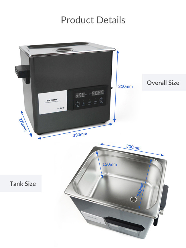 200W Ultrasonic Fruit And Vegetable Cleaner Machine 9L With Digital For Tools Glassware