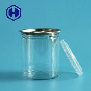 China 250ml 209# Clear Plastic Cans With Aluminum Easy Open Lid Peanuts Powder Packaging on sale