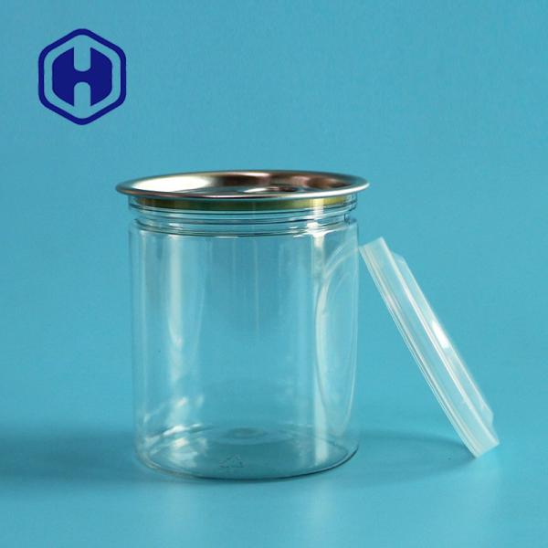 250ml 209# Clear Plastic Cans With Aluminum Easy Open Lid Peanuts Powder