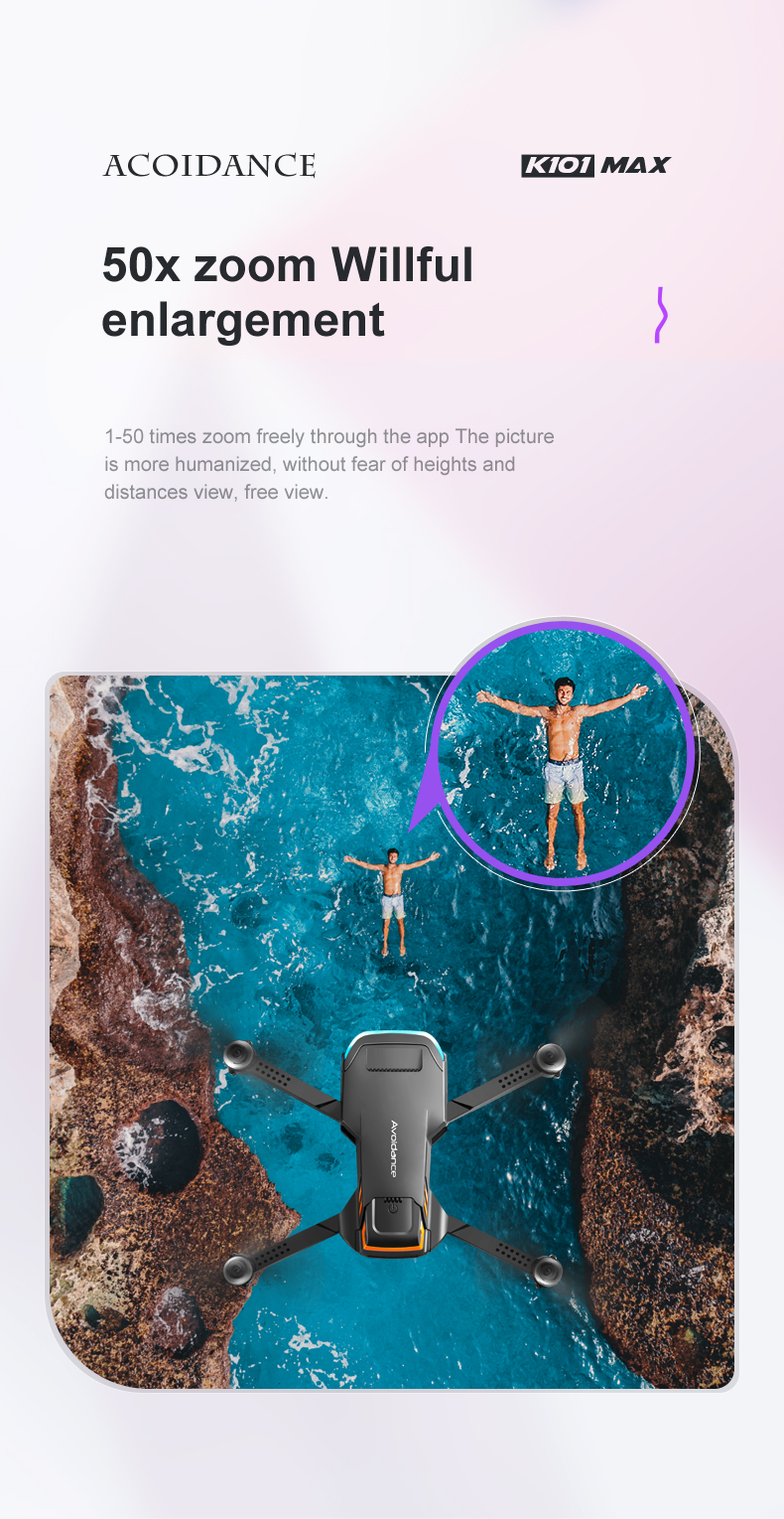 2024 K101 Max Drone with Optical Flow Location and 4k HD Dual Cameras Three Way Obstacle Avoidance Battery 3.7V 1800mAH