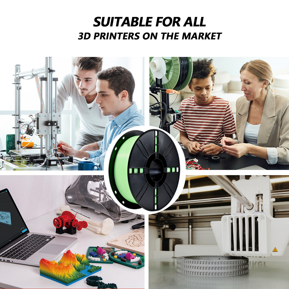 Professional Toughness Enhanced 3D Printer Filament PLA Plus Transparent Green 1KG