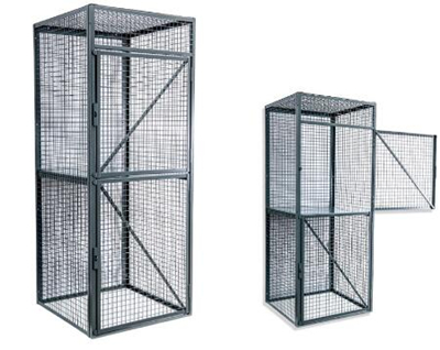 Workshop Durable Wire Utility Cart,  One Flat Shelf Steel Wire Security Cage