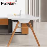 Simple Modern Office Furniture Acacia Wood Desk White Executive Desk Manager
