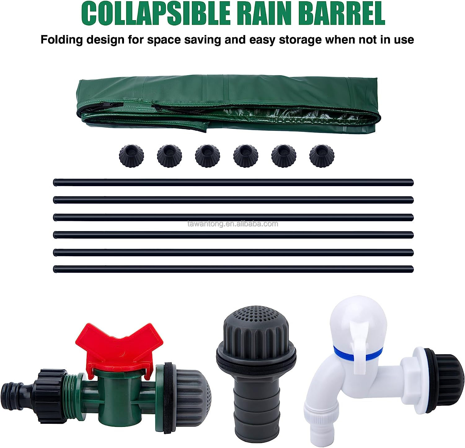 250L Collapsible Rain Barrel The Perfect Addition to Your Garden Water Storage System