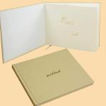 Customize B5 Linen Fabric Blank Hardcover Guest Book Gold Hot Foil Stamping