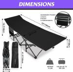 Oversized Portable Foldable Outdoor Bed for Adults Kids, Heavy Duty Cot