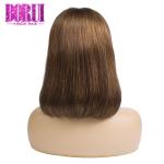 13*6 Lace Frontal Colored Bob Wigs Brown 4# 100% Brazilian Human Hair Smooth
