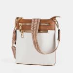 NEW DETACHABLE JACQUARD STRAP RETRO COLOR PU LEATHER CROSSBODY BAG CROSS-BORDER