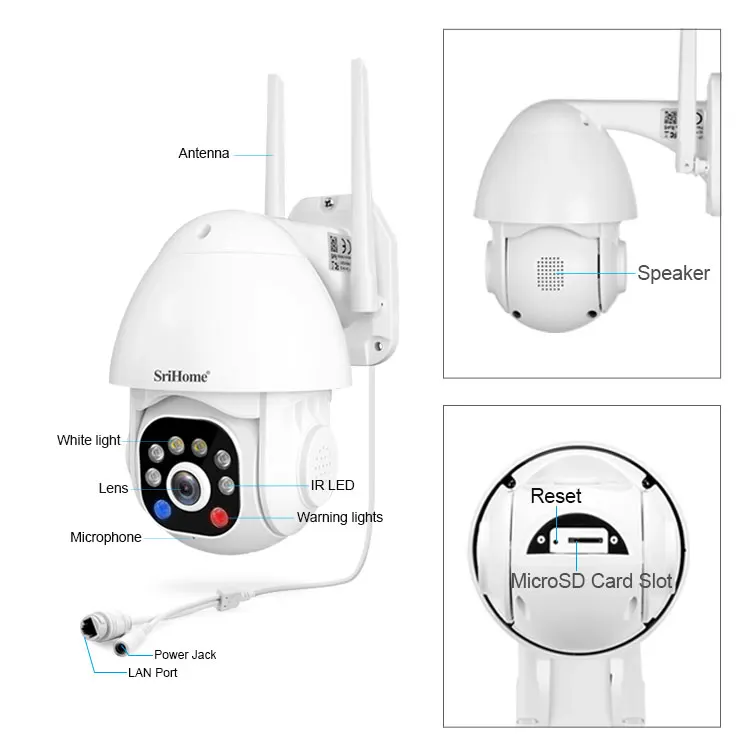 3MP Auto Motion Tracking Outdoor Waterproof Security Camera Support 355 Color Night Vision WiFi Camera