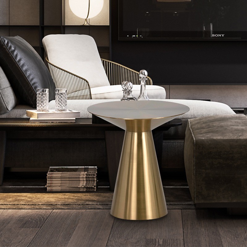 Luxury Sofa Side Table Sideboard Metal Round Corner Table Modern Small