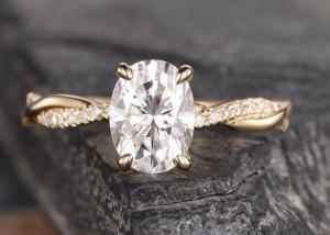 Wholesale Mossianite 2.5ct Oval Engagement Ring 18K Rose Gold Material from china suppliers