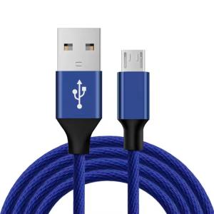 Wholesale Blue Woven Nylon USB A To USB Micro B Cable Mobile Phone Charging Custom Length from china suppliers