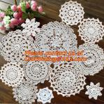 square crochet decoration, mat, small flower heat insulation pad doily pad,