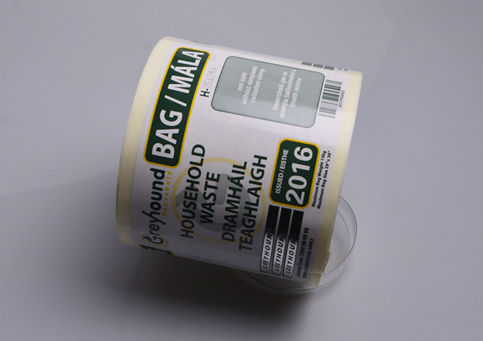 Print Eco friendly strong adhesive paper barcode household waste tracking sticker labels roll