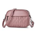 Custom Logo Avaliable Soft Leather Texture Crossbody Bag for Women Double Layer