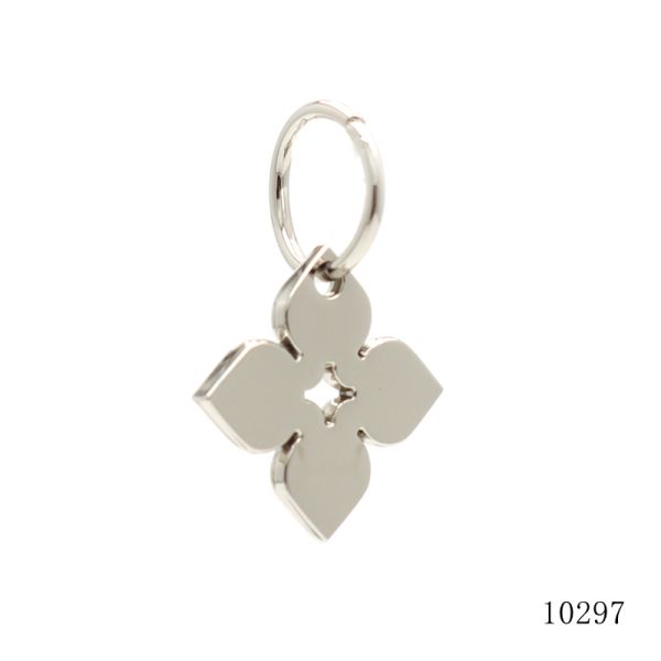 Silver Custom Metal Key Chains Flower Metal Bag Tag Eco Friendly