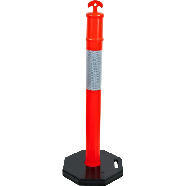 PE+Base Material Warning Bollard with 49" Height for Roadway Safety