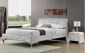 Wholesale Luxury Duble Size Tufted Storage Bed Lint Sliver Crystal Button European Style from china suppliers