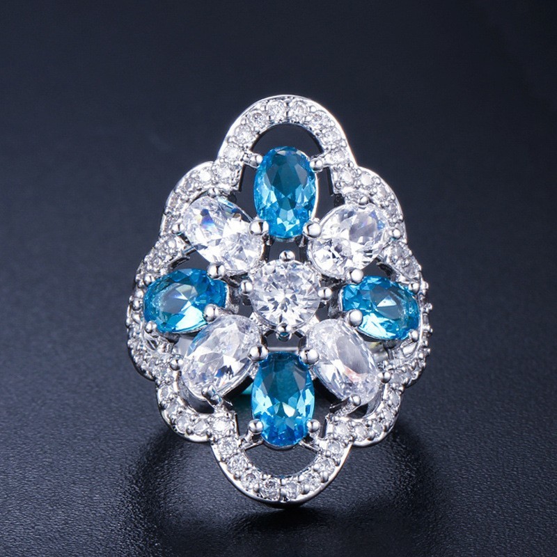 Crystal Rings For Women Circle CZ Ring Fashion Engagement Ring Jewelry Copper Gold-Plated zircon Wedding Ring for Gifts