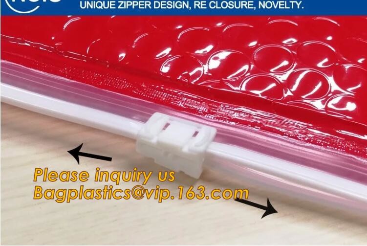 Holographic Zipper Slider Zip Lock Bubble Bag,Cosmetic Zipper Bag/Rose Gold Slider Bubble Bag with Logo,Slider Bubble Zi