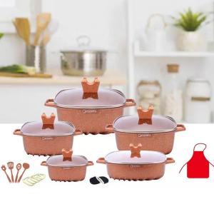 Wholesale Brand New Design 22Pcs White Kitchen Ware Set Aluminum Nonstick Cookware Cooking Pot Sets from china suppliers