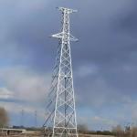 110 Kv Tower Galvanized Flanged Big Power Line Towers Single Tube Transmission