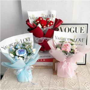 Wholesale Vibrant Handmade Woolen Rose Bouquet for Birthdays Anniversaries and Other Celebration from china suppliers